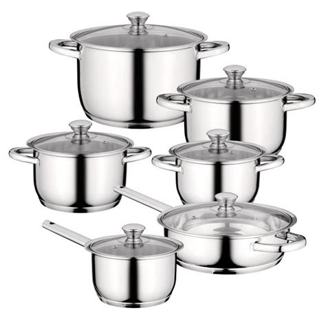 Set oale inox 12 piese Bachmayer, baza 9 straturi,tigaie interior .